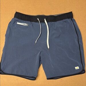 Vuori Men's Athletic Shorts - Blue and Black